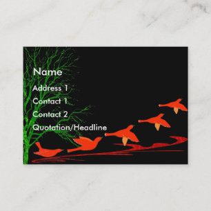 Red Birds in Flight - Customized Business Card