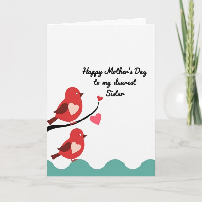 Red Birds Mothers Day Card (Front)