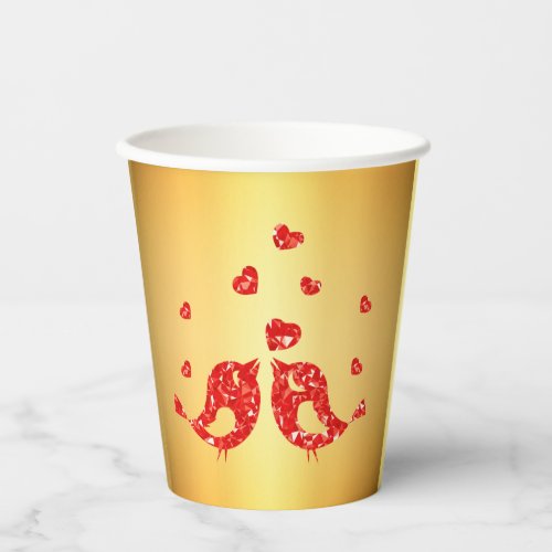 Red Birds Paper Cups