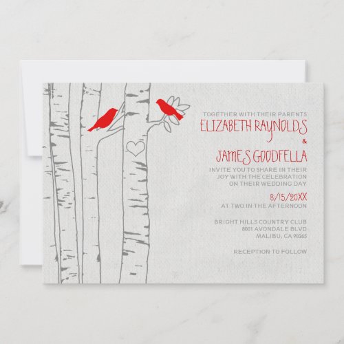 Red Birds Wedding Invitations