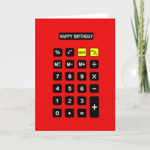 Red Birthday Calculator Card