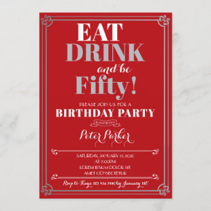 Red Birthday Invitation for Men