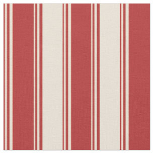 Red & Bisque Colored Lined/Striped Pattern Fabric
