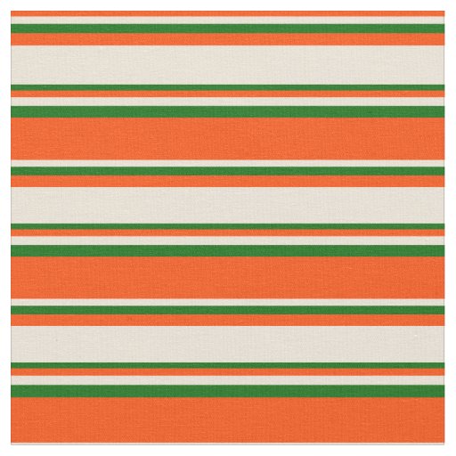 Red, Bisque & Dark Green Striped/Lined Pattern Fabric