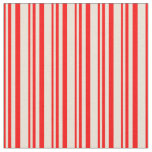 [ Thumbnail: Red & Bisque Striped/Lined Pattern Fabric ]