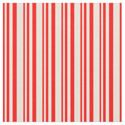 Red & Bisque Striped/Lined Pattern Fabric
