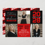 Red & Black 3 Photo Graduation Invitation<br><div class="desc">Red & Black Modern Graduation Invitation - 1 Photo

Repeating Class Year Back Collection</div>