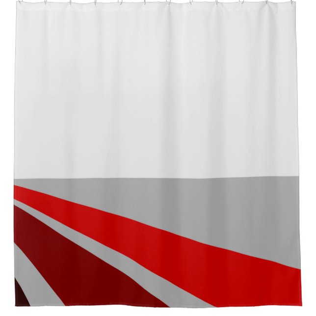 Red black abstract design shower curtain (Front)