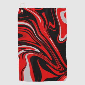Red & Black Abstract Golf Towel