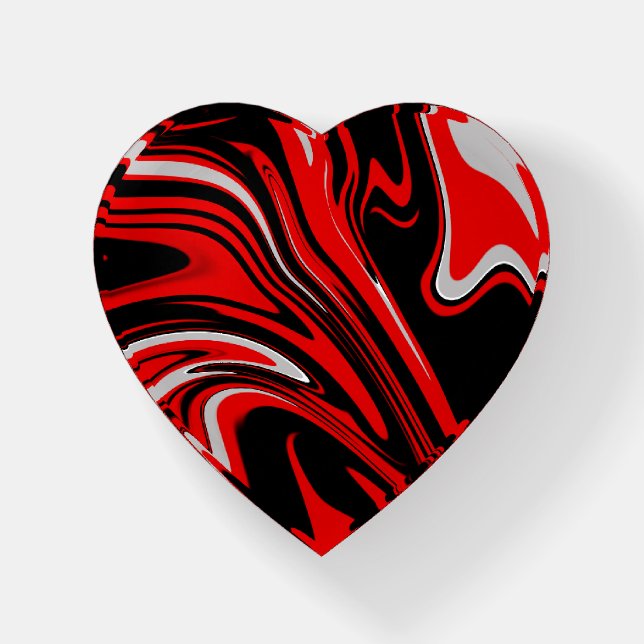 Red & Black Abstract Paperweight (Front)