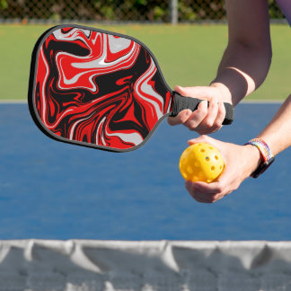 Red & Black Abstract  Pickleball Paddle