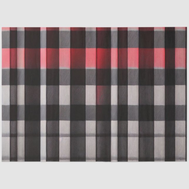 Red Black Abstract Plaid Modern Collection Tissue Paper (Front)