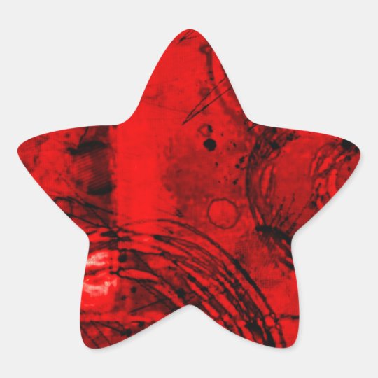 Red/Black Abstract Star Sticker