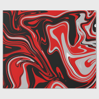 Red & Black Abstract Wrapping Paper