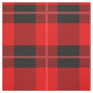 Black And Red Geometric Pattern Fabric