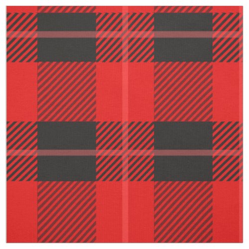 Red  Black Accent Plaid Geometric Pattern Fabric