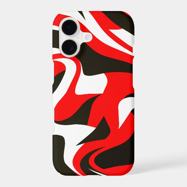 Red Black Acrylic Liquid Abstract Pattern Iphone Case (Back)