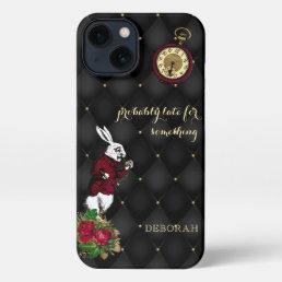 Red Black Alice in Wonderland Vintage Illustration iPhone 13 Case