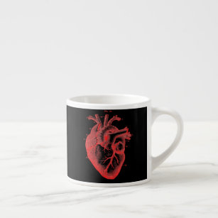 Red & Black Anatomical Heart Espresso Mug        