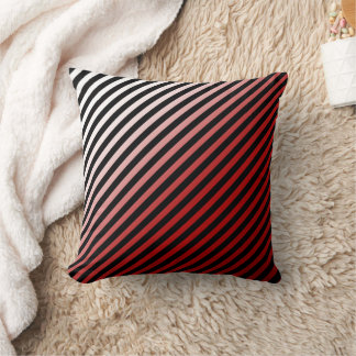 Red, Black and Add 3rd Color Throw Pillow