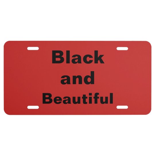 Red Black and Beautiful License Plate