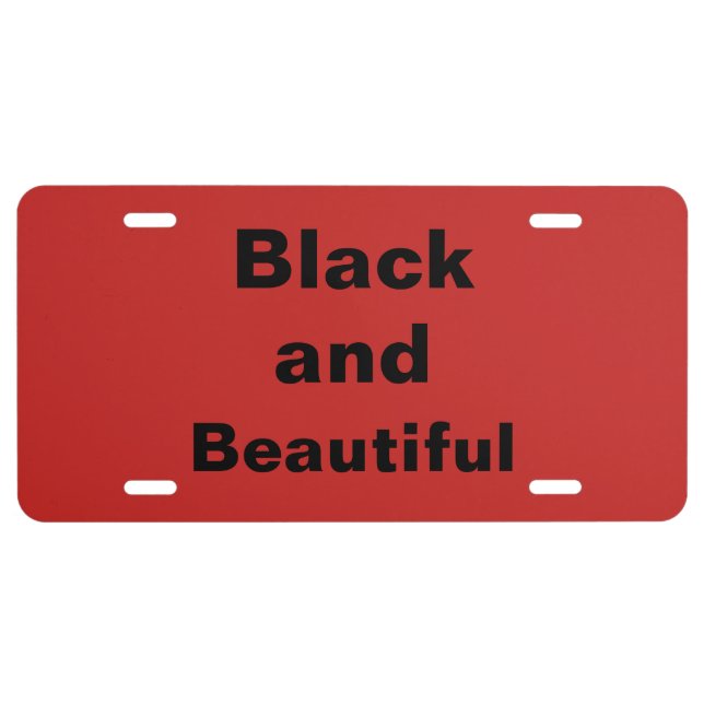 Red Black and Beautiful License Plate (Front)