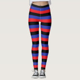 Black and Red Stripes Pattern Striped Leggings, Zazzle