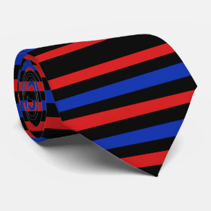 Red, Black and Blue Stripes Neck Tie