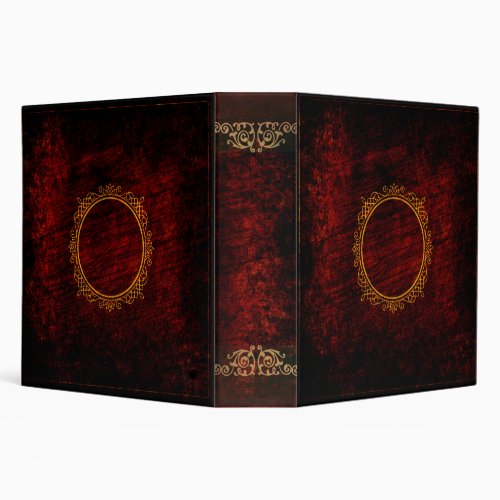 Red Black and Gold Ancient Tome 3 Ring Binder