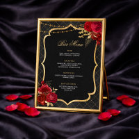 Red Black and Gold Bar Menu