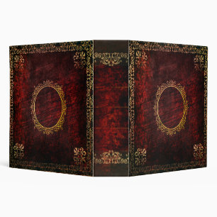 Red Black and Gold Dark Ages Ancient Tome 3 Ring Binder