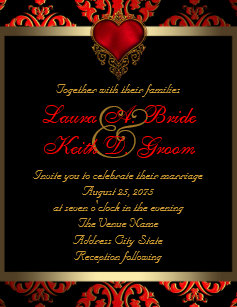 Red Black Wedding Invitations Zazzle