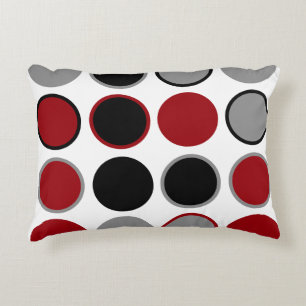 Red, Black and Gray Circles Accent Pillow