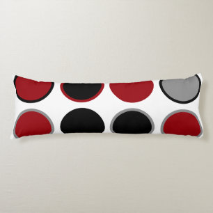 Red, Black and Gray Circles Body Pillow