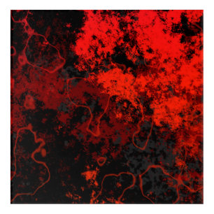 Red, Black and Gray Marble Abstract Acrylic Print