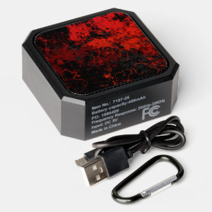 Red, Black and Gray Marble Abstract Bluetooth Speaker