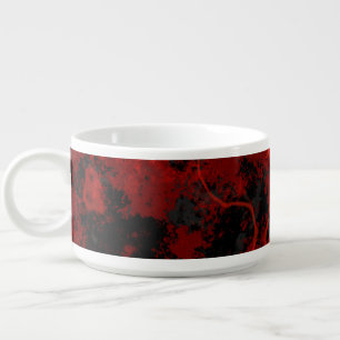 Red, Black and Gray Marble Abstract Bowl