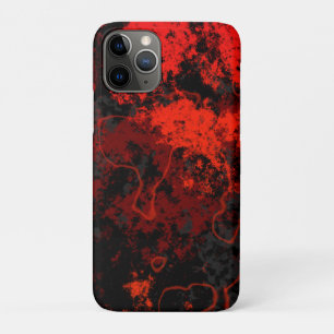 Red, Black and Gray Marble Abstract iPhone 11 Pro Case