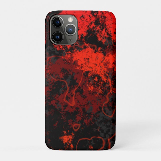 Red, Black and Gray Marble Abstract Case-Mate iPhone Case (Back)
