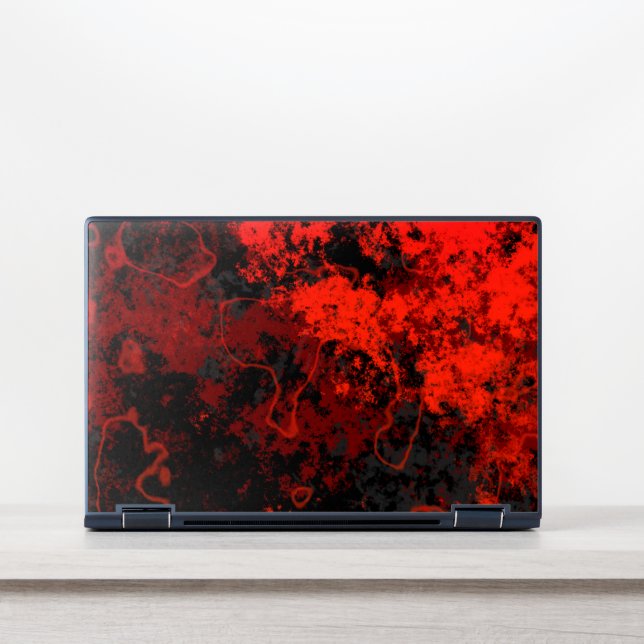 Red, Black and Gray Marble Abstract HP Laptop Skin (Front)