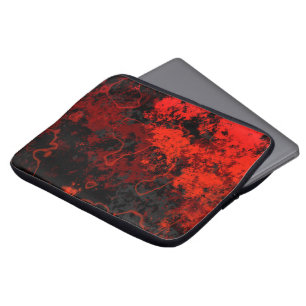 Red, Black and Gray Marble Abstract Laptop Sleeve