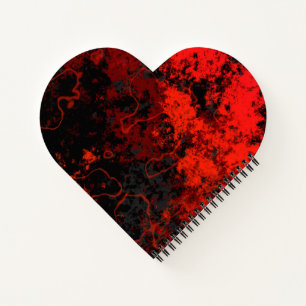 Red, Black and Gray Marble Abstract Notebook