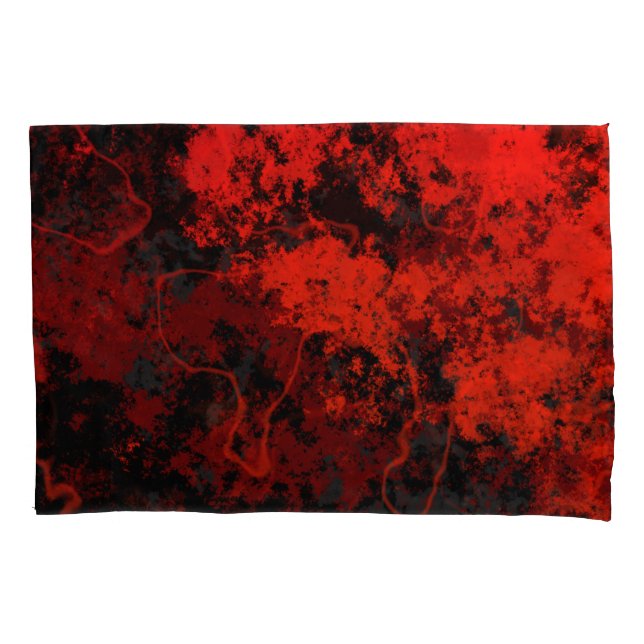 Red, Black and Gray Marble Abstract Pillow Case (Front)