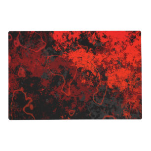 Red, Black and Gray Marble Abstract Placemat