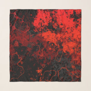 Red, Black and Gray Marble Abstract Scarf