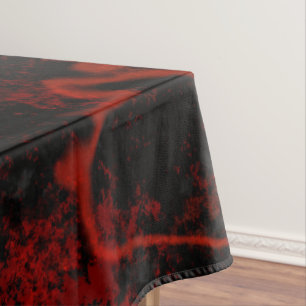 Red, Black and Gray Marble Abstract Tablecloth