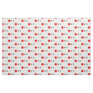Red Black and Gray Polka Dot Fabric