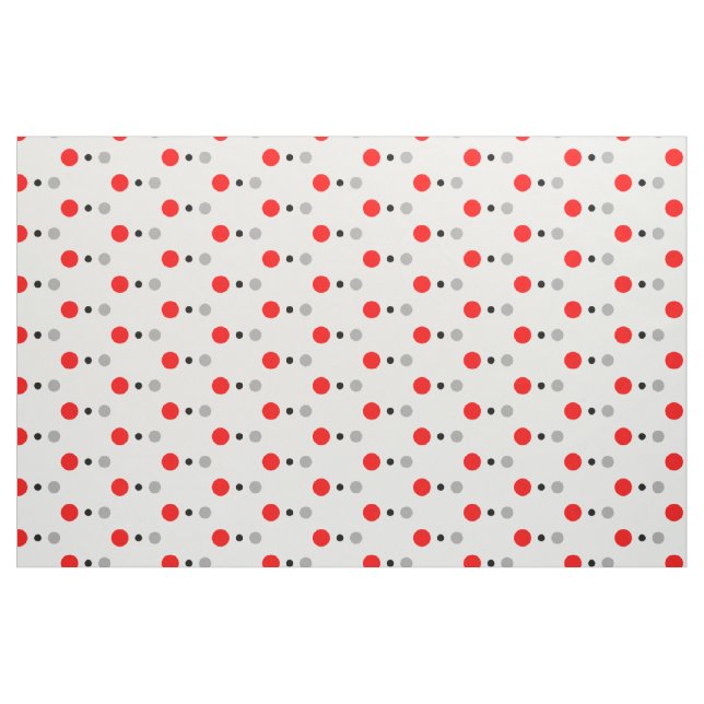 Red Black and Gray Polka Dot Fabric (Fat Quarter)