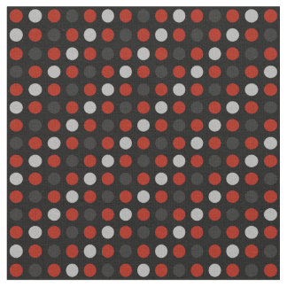 Red, black and gray polka dots fabric