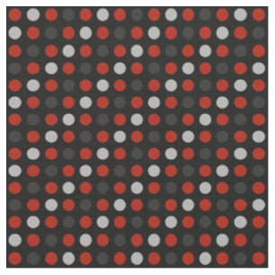 Red, black and gray polka dots fabric